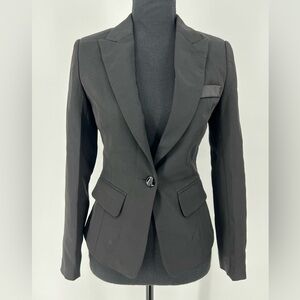 XU XUAN NU BLK FITTED BLAZER LINED, SHOULDER PADS SINGLE BUTTON & 2 POCKETS NWOT